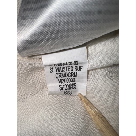 Old Navy Waist-Defined Ruffle Mini Dress Womens XL Beige Cream Fairy Cottage - Picture 9 of 10